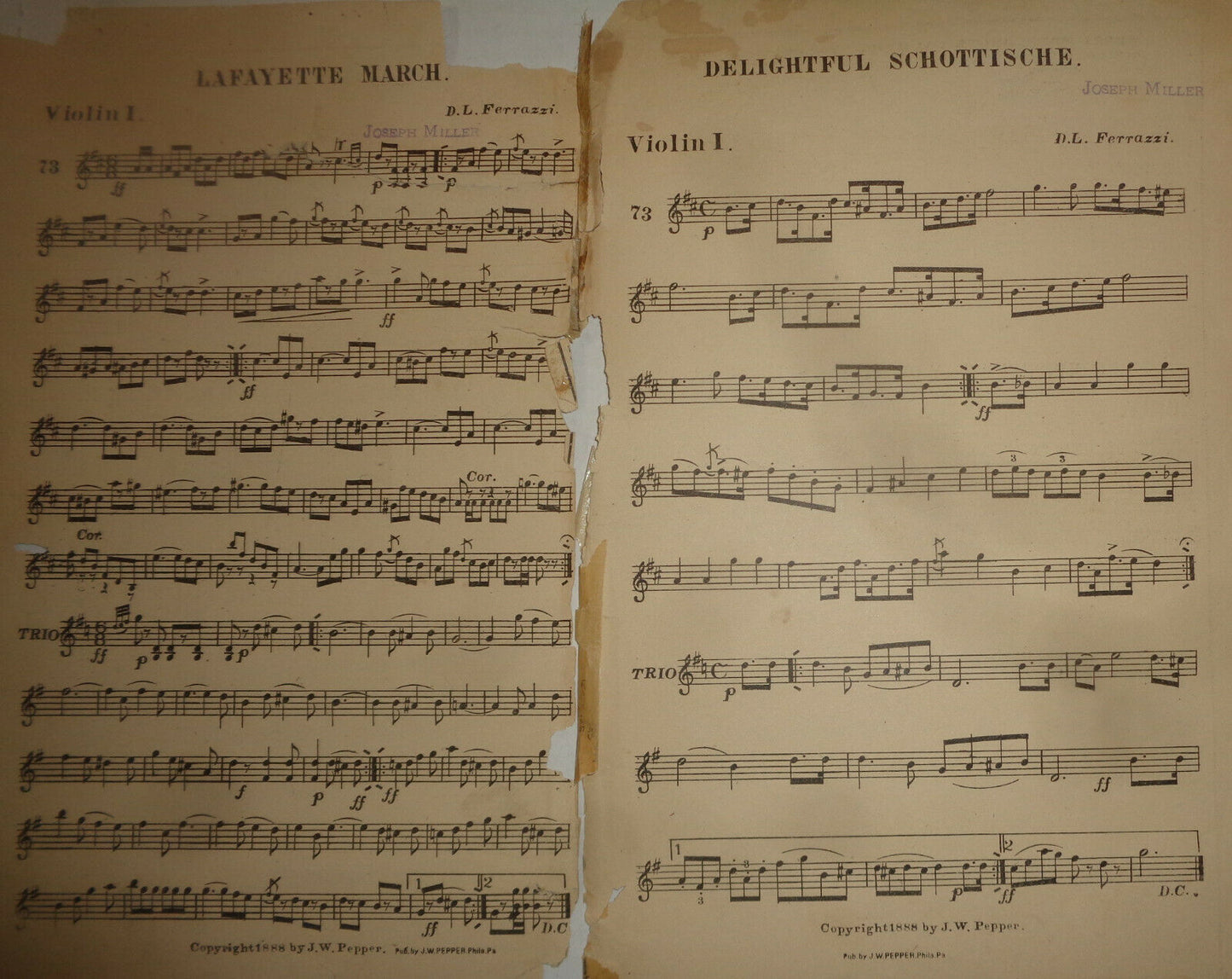 Lafayette March - Sheet Music For Orchestra - ND (Circa 1900)