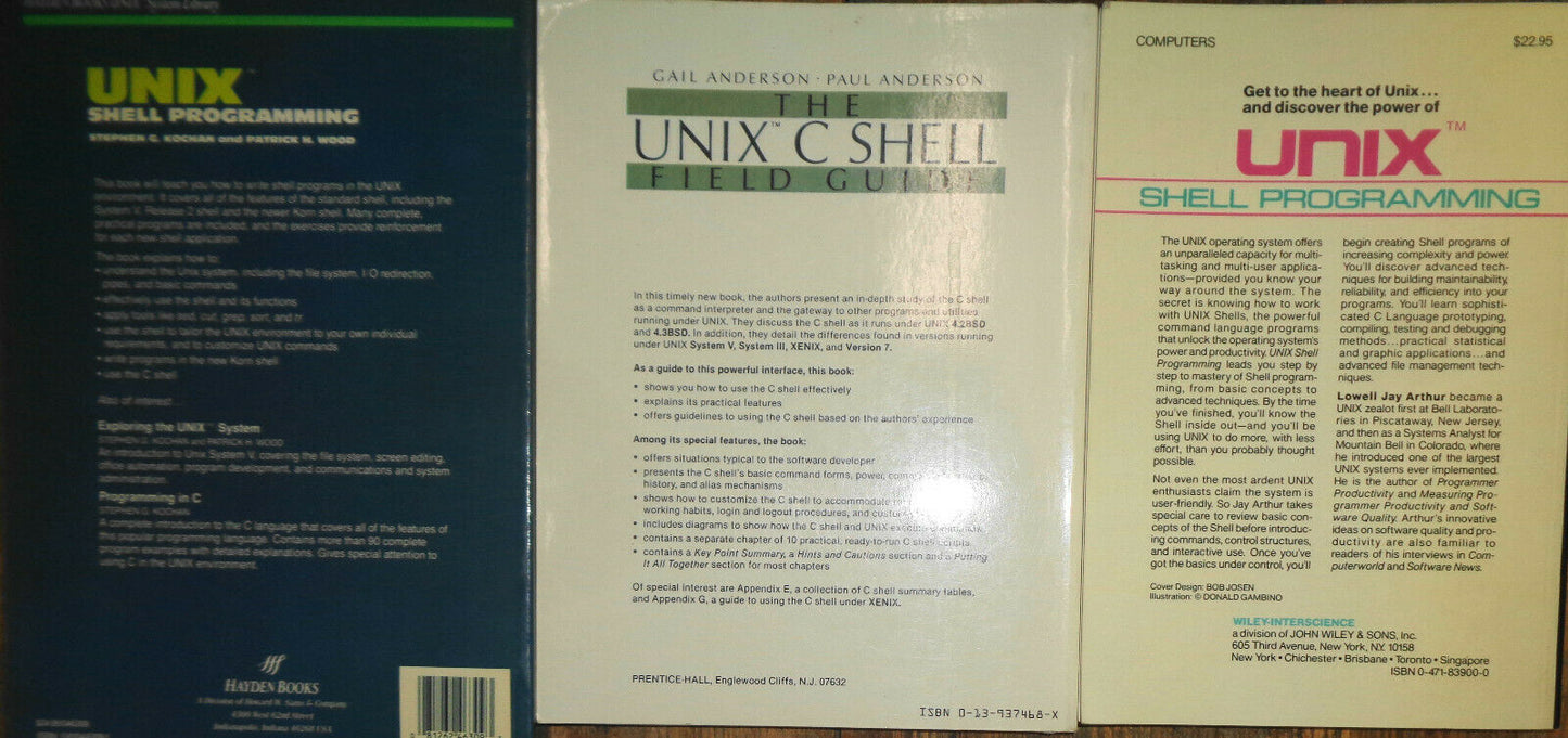 UNIX Shell Programming - 3 books lot