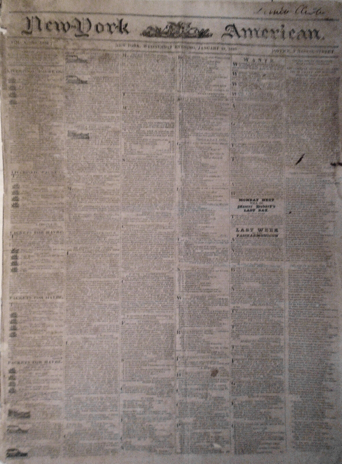 New-York American, January  19, 1825 - newspaper