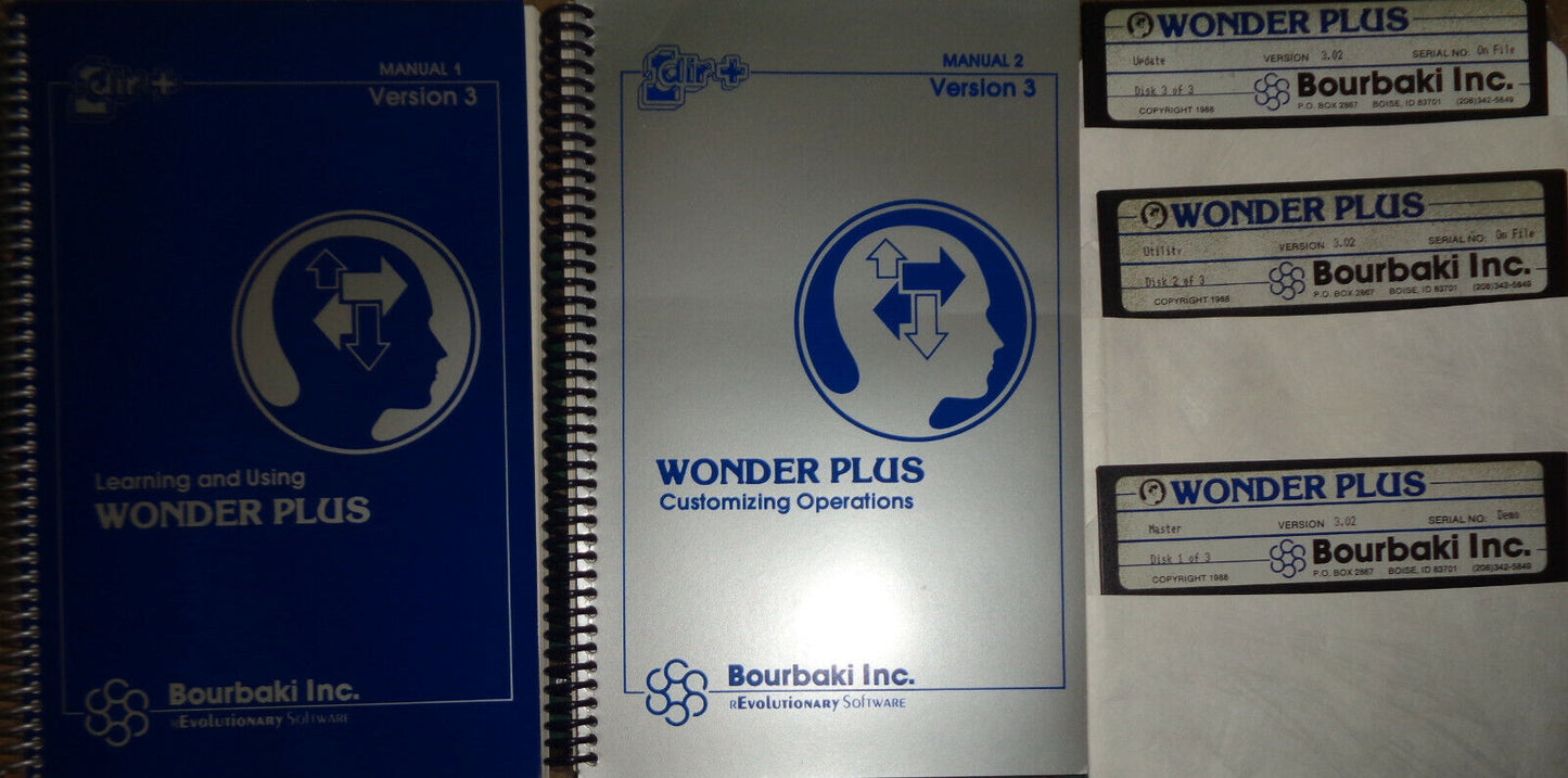 Wonder Plus [1Dir Plus] by Bourbaki Inc., Version 3.02, 1988 - DOS shell