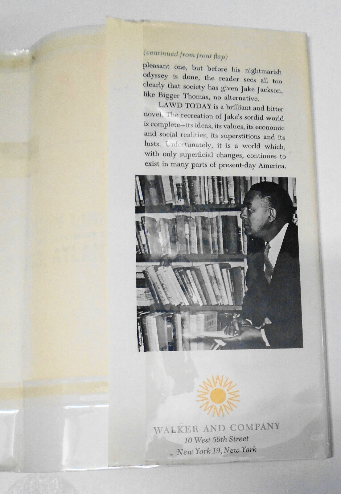 Lawd Today, by Richard Wright. 1963 First Edition Hardcover. Fine/NearFine.