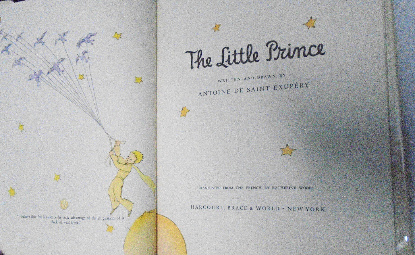 The Little Prince, by Antoine De Saint-Exupery. 1974 Hardover/DJ