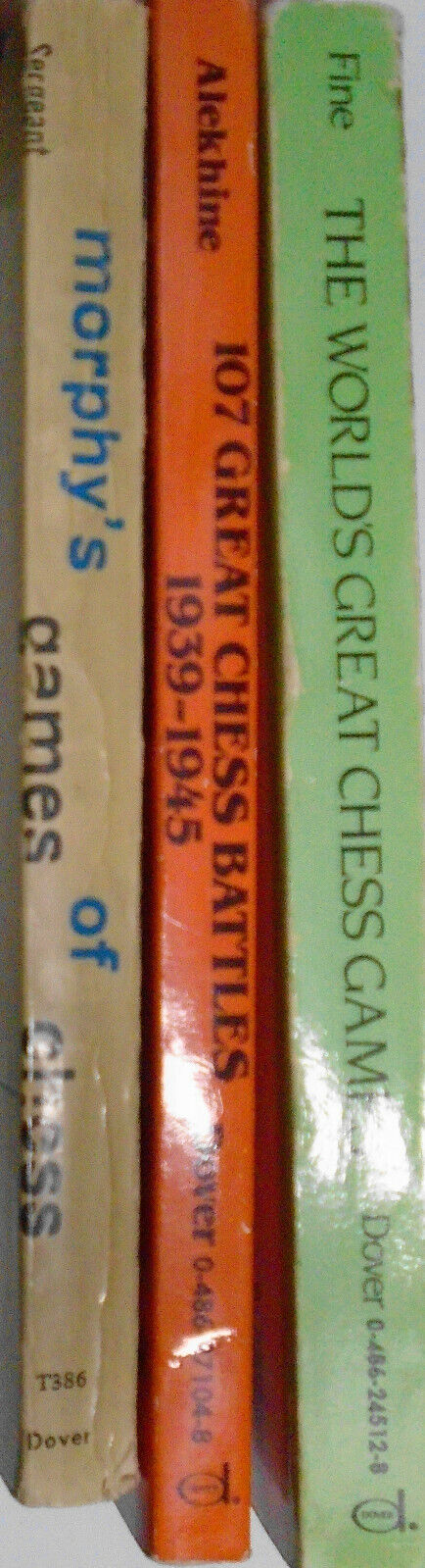 Morphy's Games, Alekhine 107 Battles, & Great Chess Games, by Fine - 3 books lot