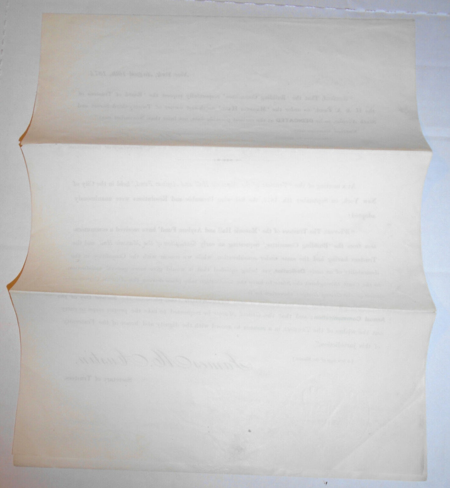 1874 Order for Dedication of the Masonic Hall, NYC - Grand Lodge State of NY