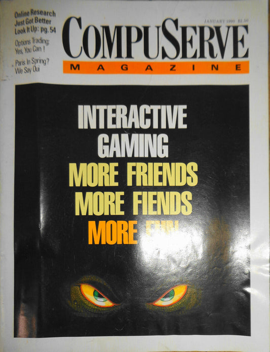 CompuServe Magazine, January 1990. First Issue. "Interactive Gaming"