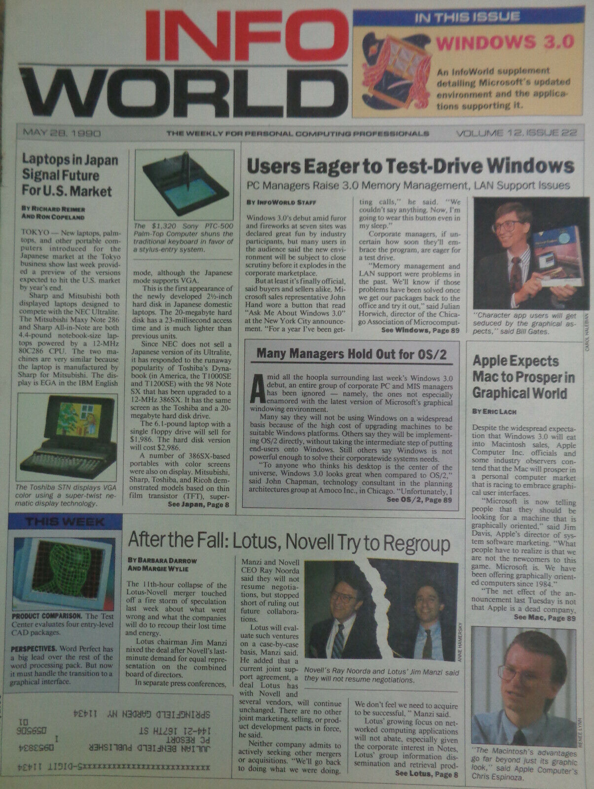 10 issues of InfoWorld Computer Magazine Lot - Jan-Nov 1990