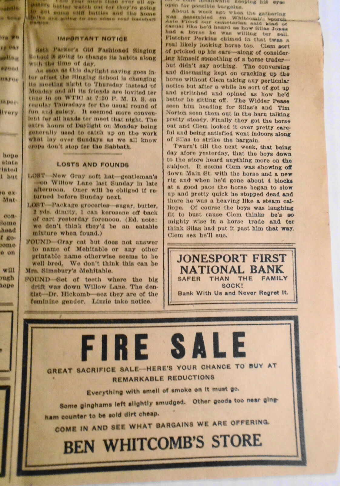 Jonesport Star, April 14, 1930 - Jonesport, Maine newspaper - depression era