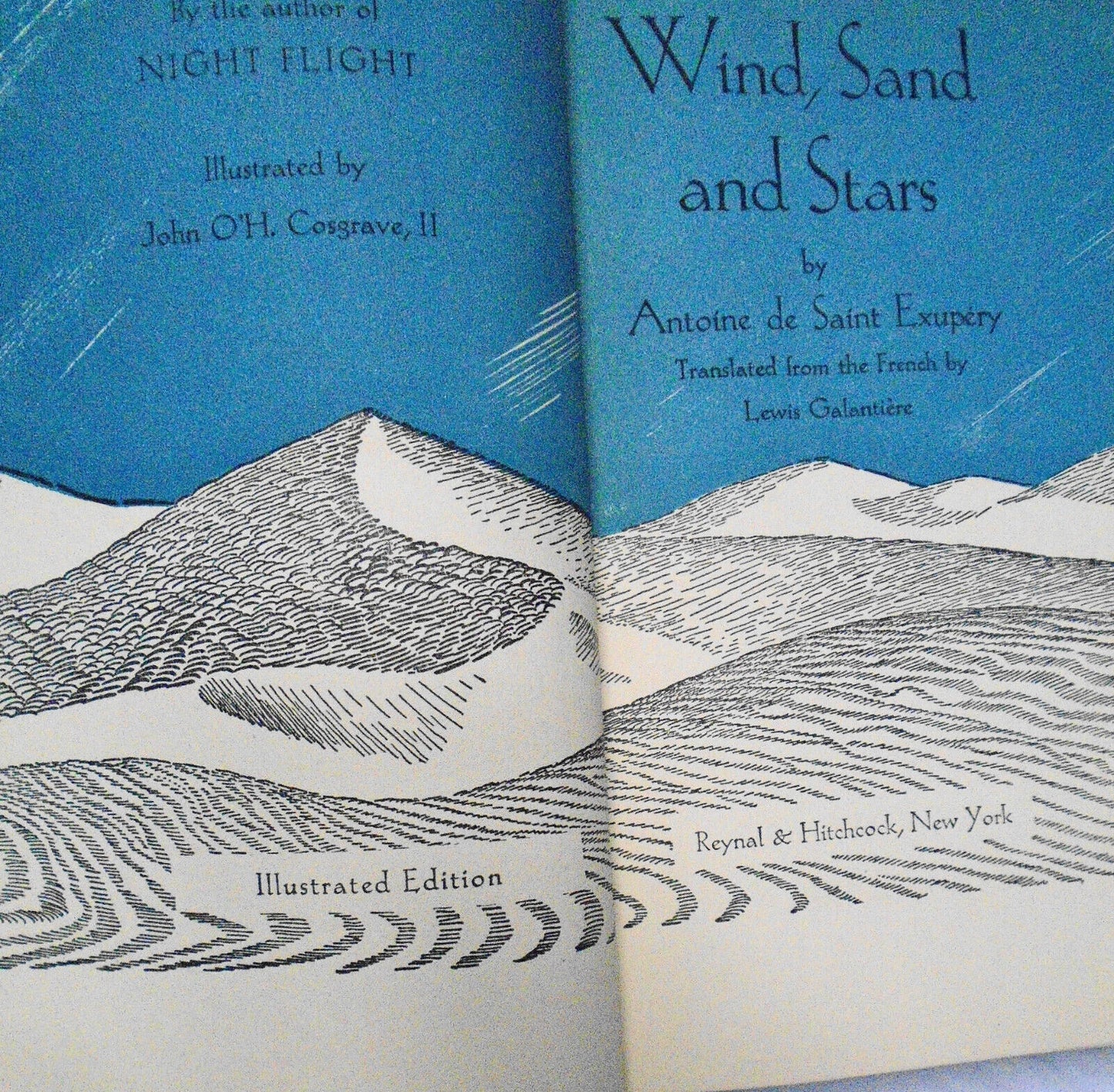 Wind, Sand and Stars, by Antoine De Saint-Exupery. 1941. Hardcover.