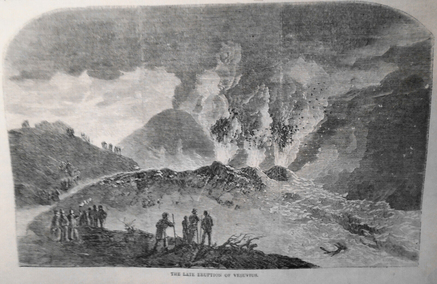 The Late Eruption Of Vesuvius. - Harper's Weekly, 1858. Story, & Two Engravings