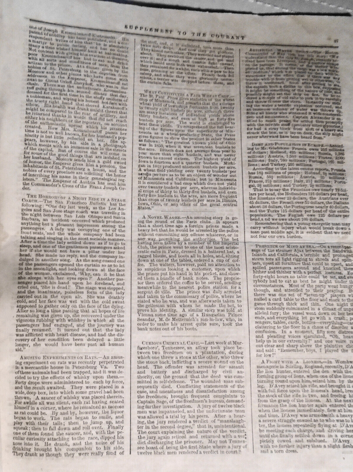 Supplement To The Connecticut Courant, June 2, 1866 - First all-Black jury...