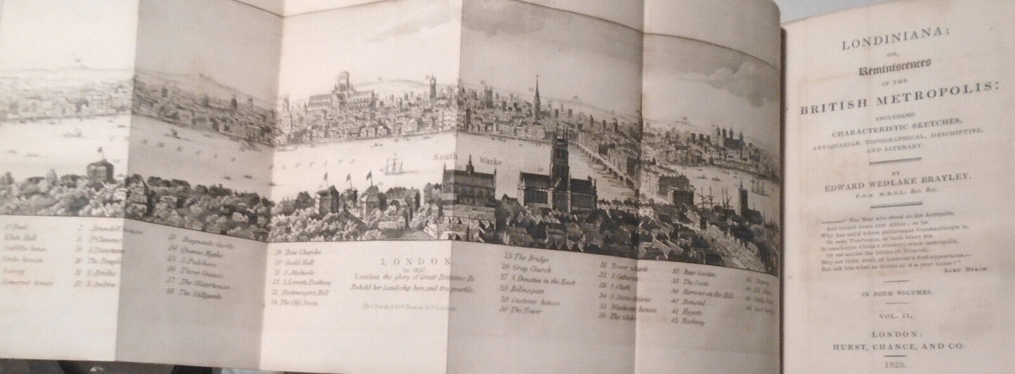 Londiniana - 4 volumes 1829. - Anecdotes about London - with 103 plates