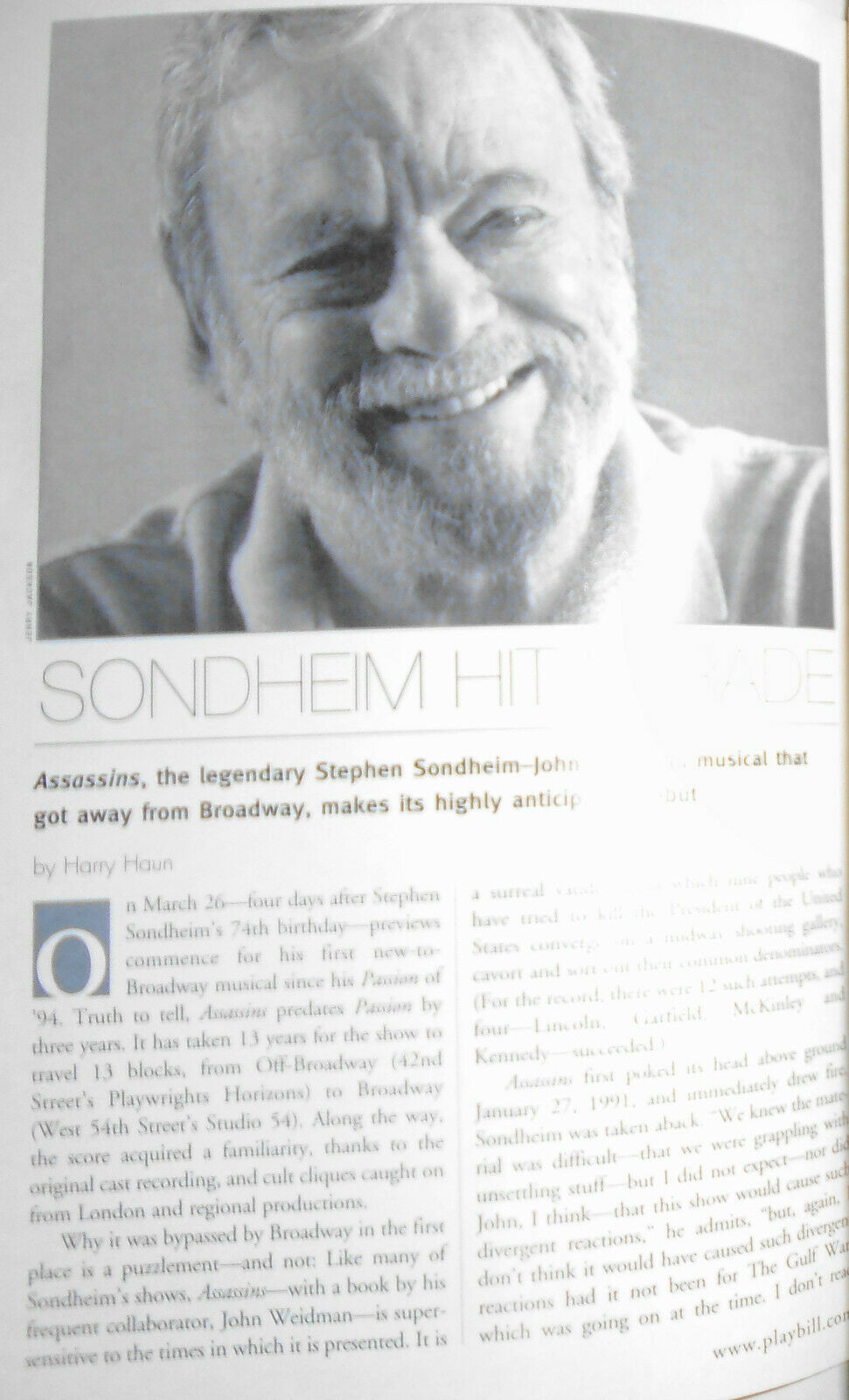 Little Shop Of Horrors - Playbill - March 2004. Sondheim interview