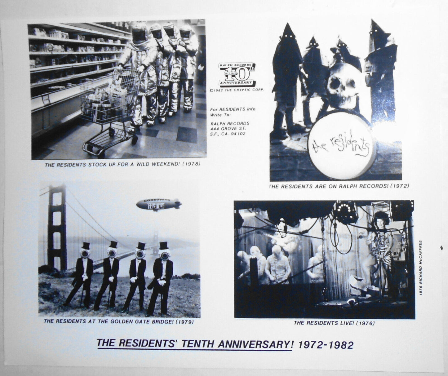 The Residents : Ralph Records 10th Anniversary Press photo, 1982