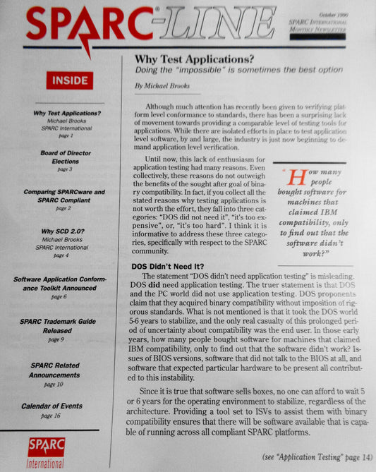 SPARC-Line, October 1990 - SPARC International Monthly Newsletter