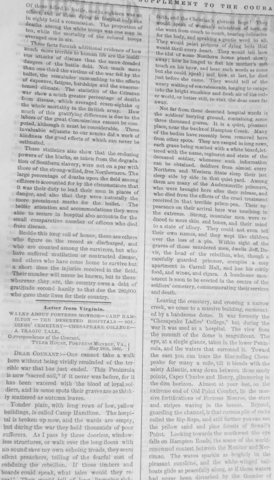 Supplement To The Connecticut Courant, June 2, 1866 - First all-Black jury...