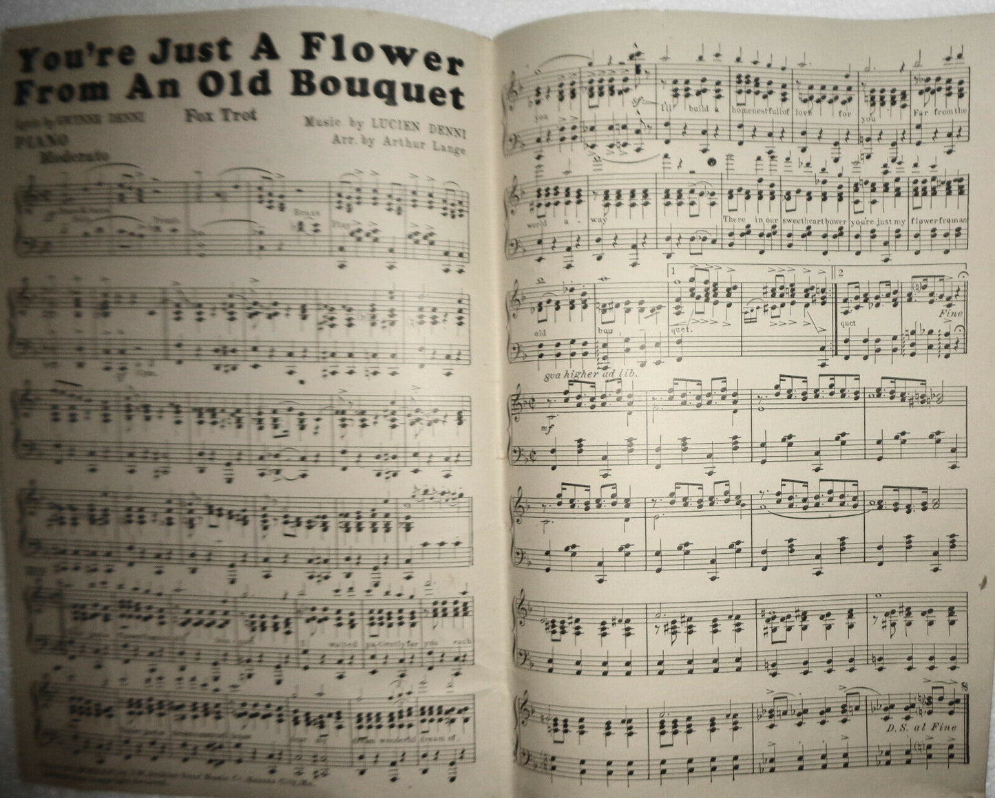 You're just a flower from an old bouquet, by Gwynne Denni - 1924 for orchestra