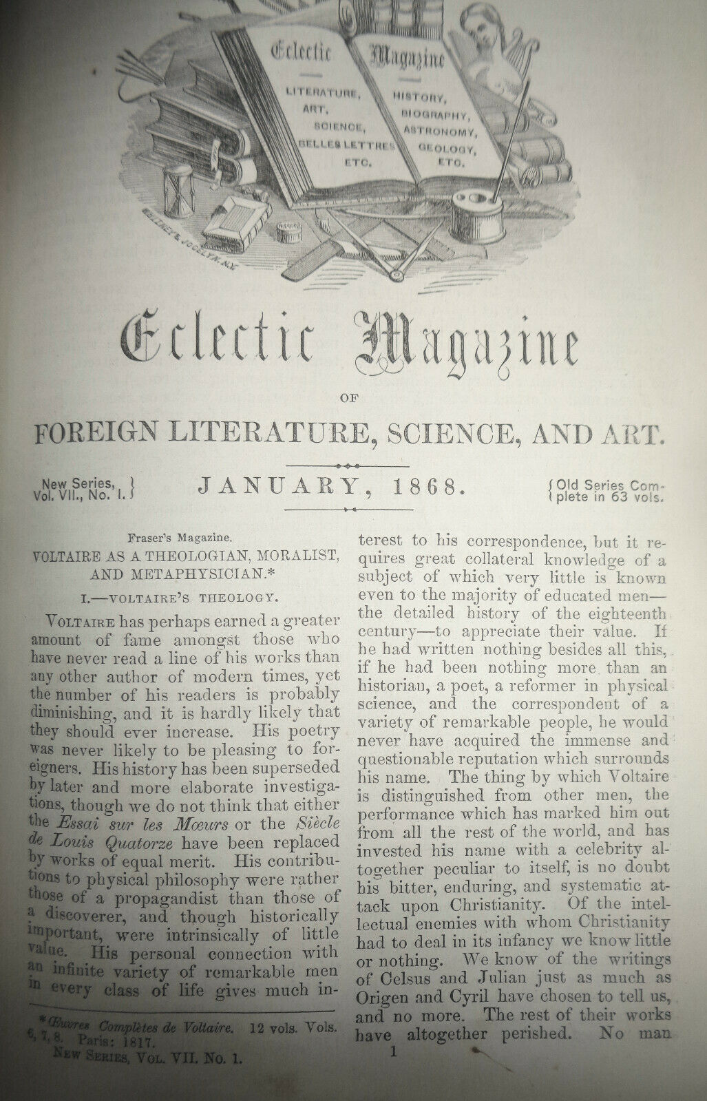 1868 The Eclectic magazine of foreign literature, science art Jan-June Vol. VII