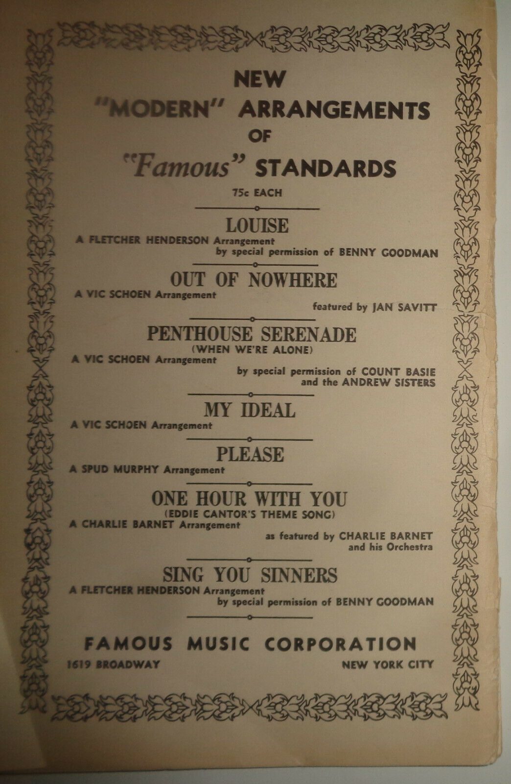 MOON LOVE - FOX TROT - SHEET MUSIC FOR ORCHESTRA - 1939