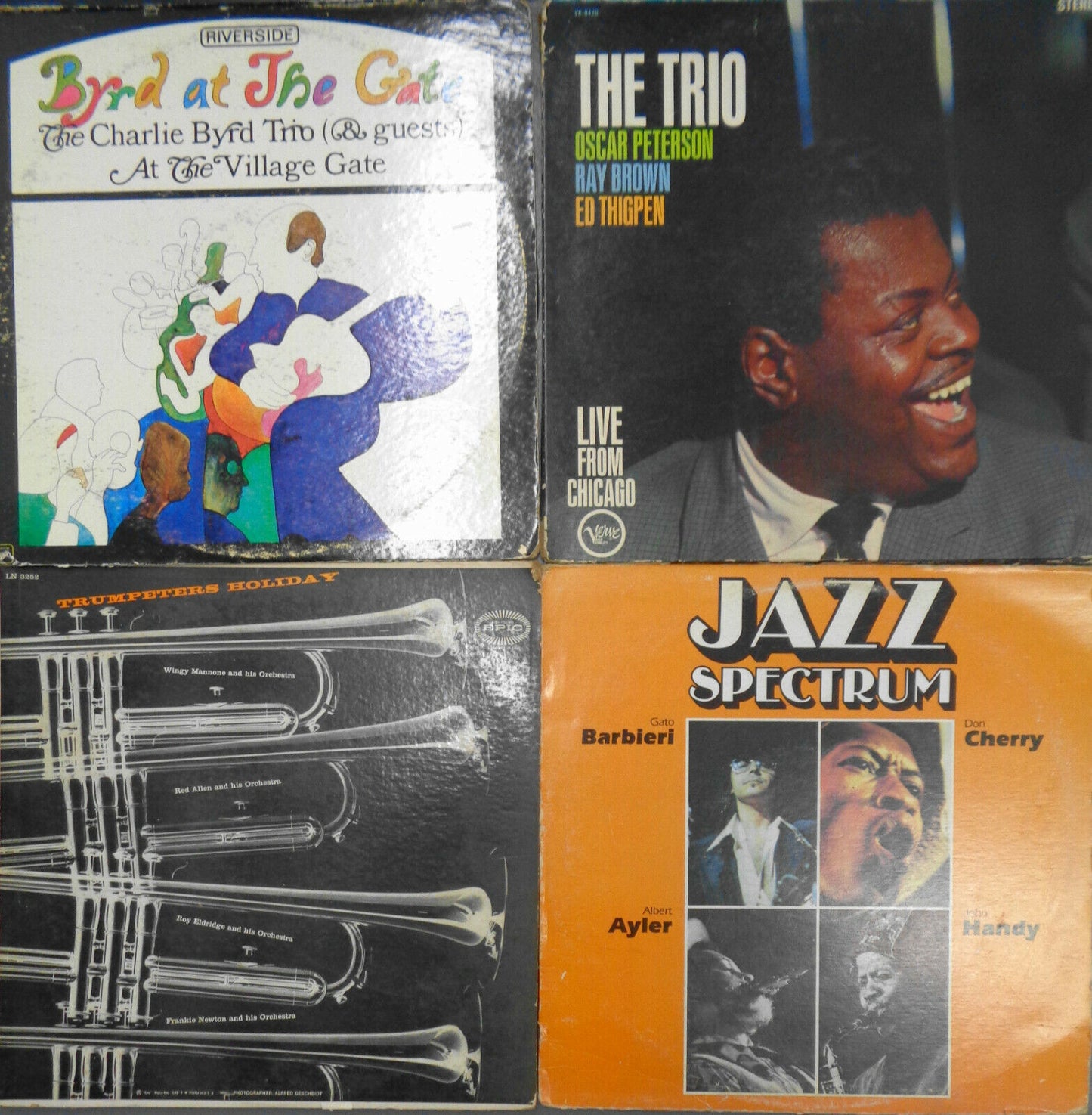 16 Jazz LPs Lot: Bird JJ Getz Terry Oscar MJQ Eldridge Sassy Gato Pee Wee Joya..