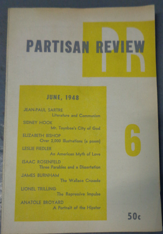 Partisan Review June 1948 - Elizabeth Bishop, Jean-Paul Sartre, Anatole Broyard