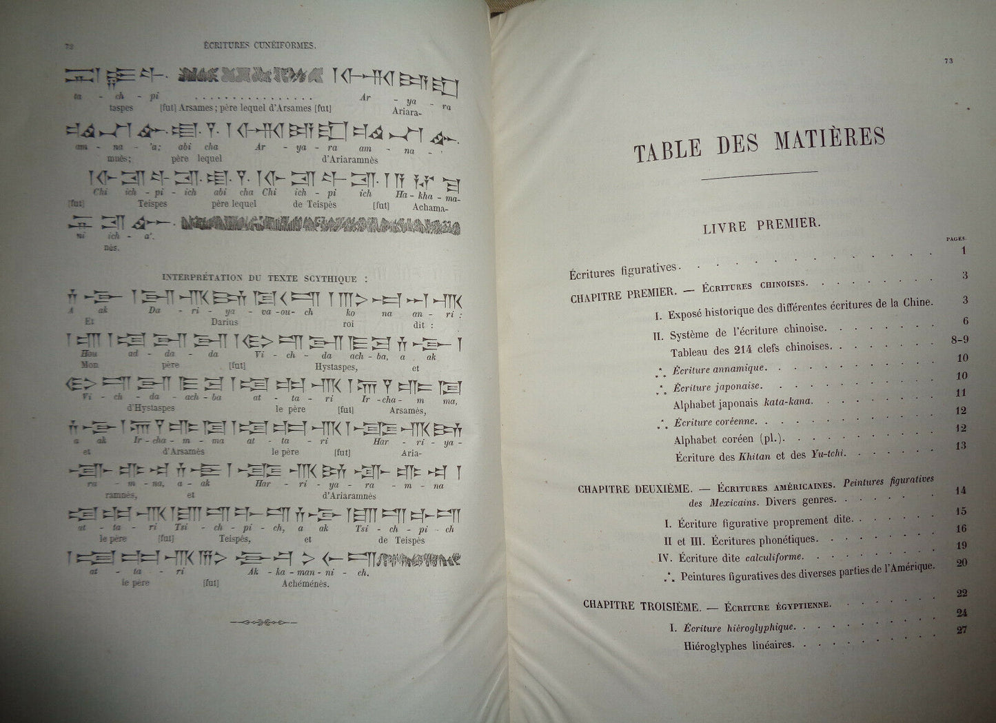 1860 Les Ecritures Figuratives Et Hieroglyphiques Des Differents Peuples 1st ed