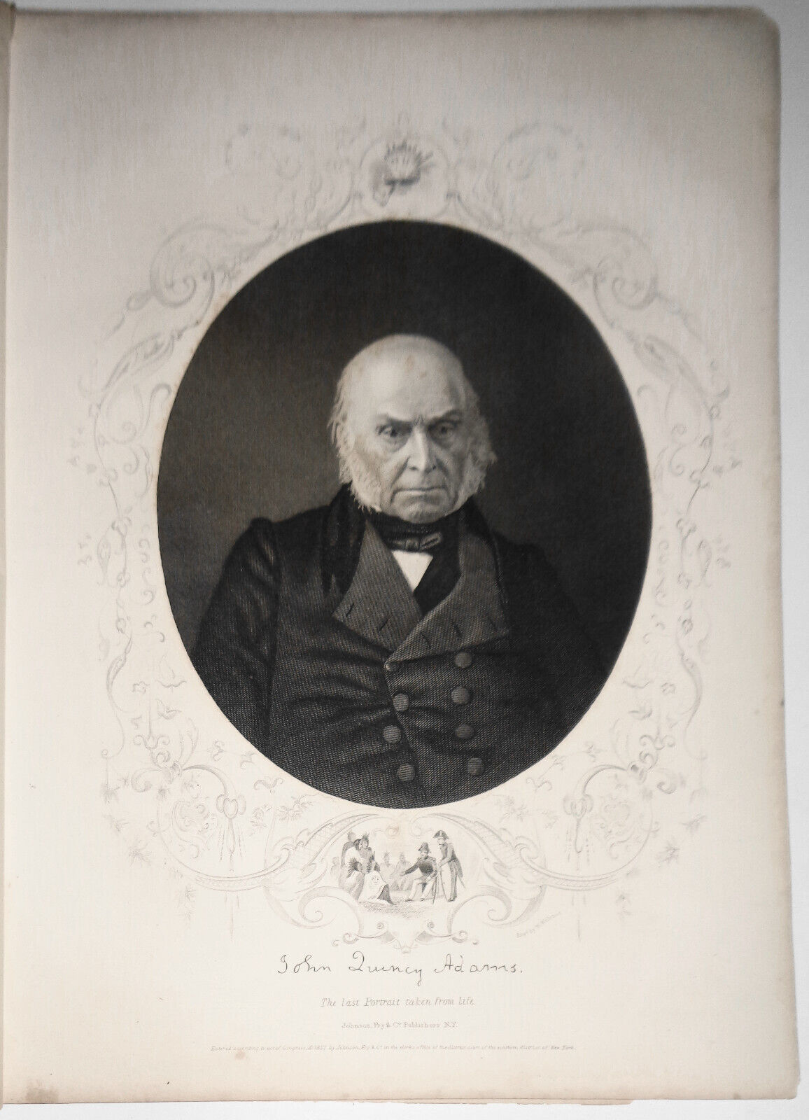 1858 John Quincy Adams - Engraved by W. Wellstood