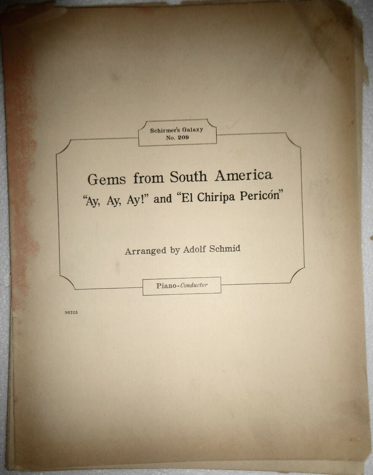 GEMS FROM SOUTH AMERICA: "AY, AY, AY!" & "EL CHIRIPA PERICON" 1922 FOR ORCHESTRA