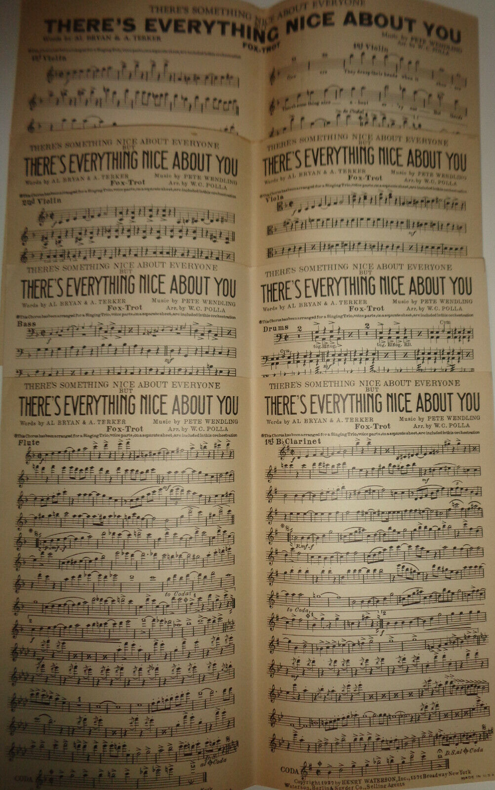 There's everything nice about you, by Alfred Bryan, et al 1927  for orchestra