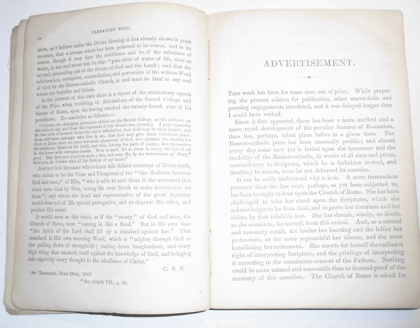 1870 A Handbook to the Romish Controversy, by Charles Stuart Stanford.