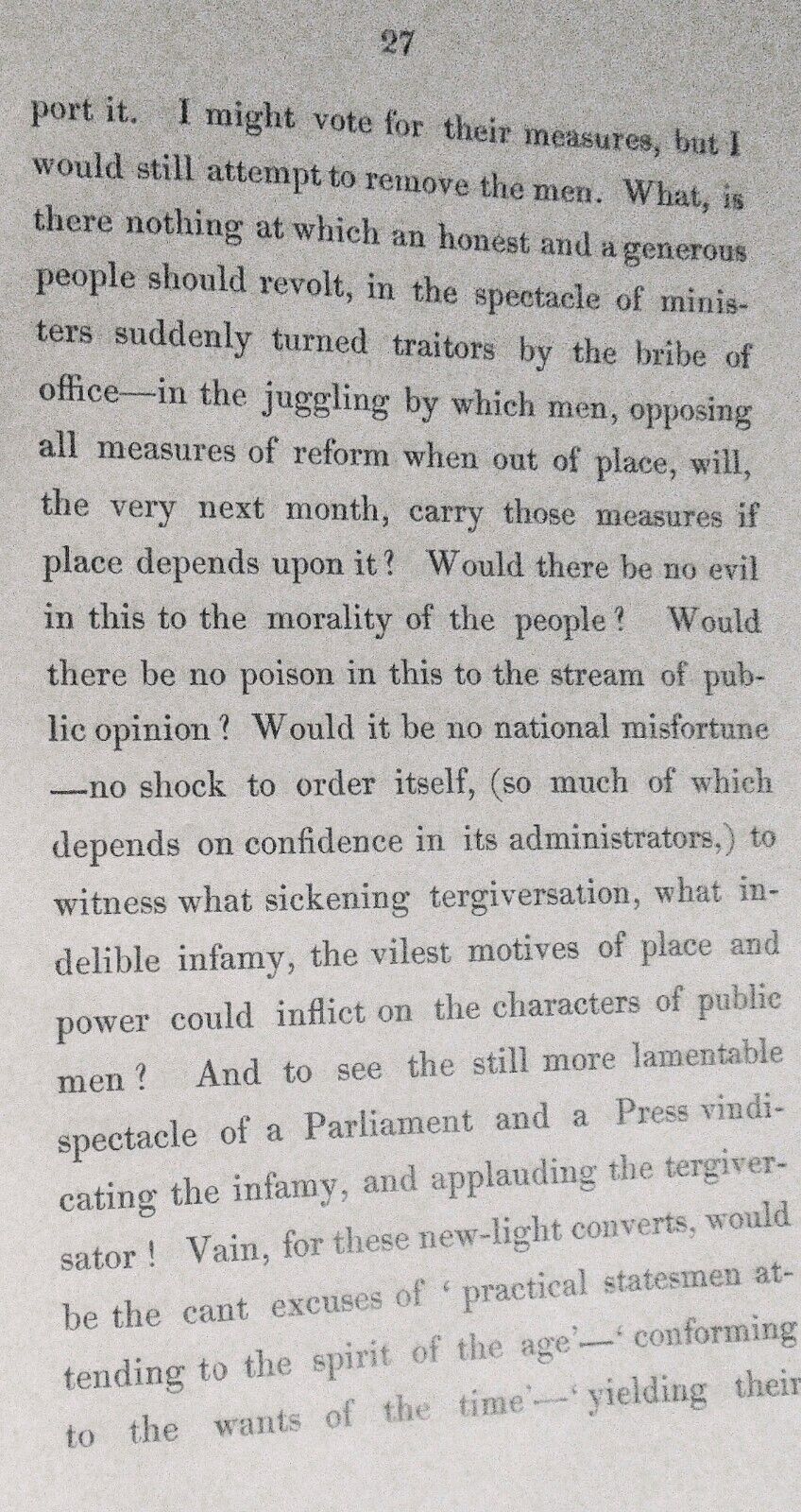 1834 Letter to a Late Cabinet Minister on the Present Crisis - Ed Bulwer Lytton.