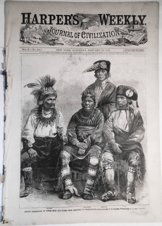 Harper's  Weekly, January 27, 1866  - Indian Delegation to Washington, etc.