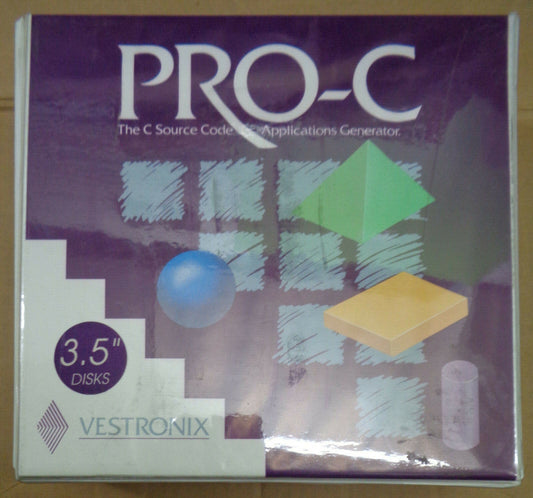PRO-C, by Vestronix. C source code applications generator. IBM 3.5'' unused
