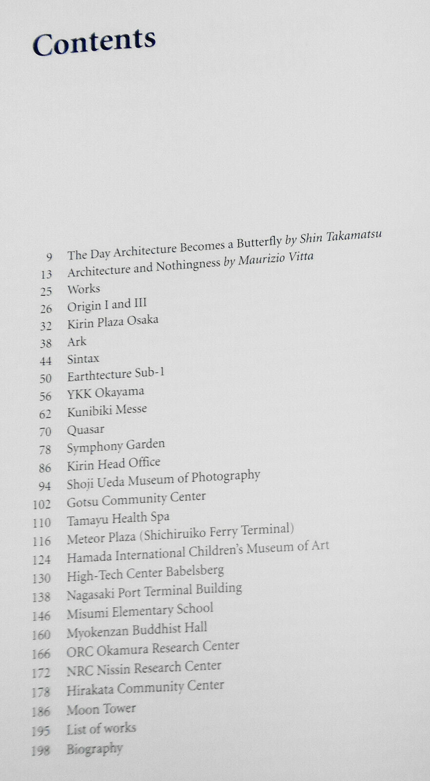 Shin Takamatsu : Architecture and nothingnes -  edited by Maurizio Vitta. NEW