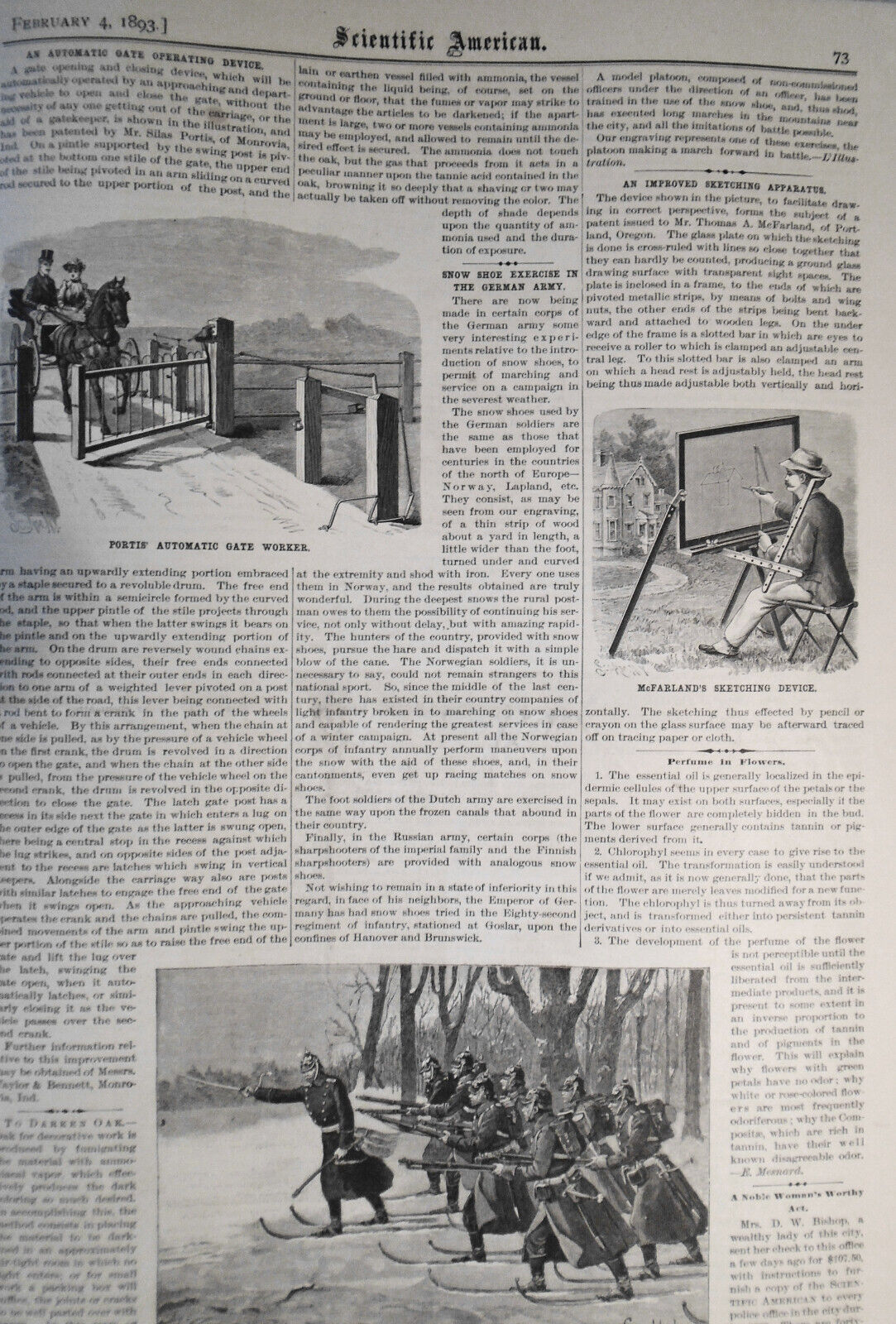 Scientific American February 4, 1893 - Marble Cave Of Missouri; Bicycles; Cats..