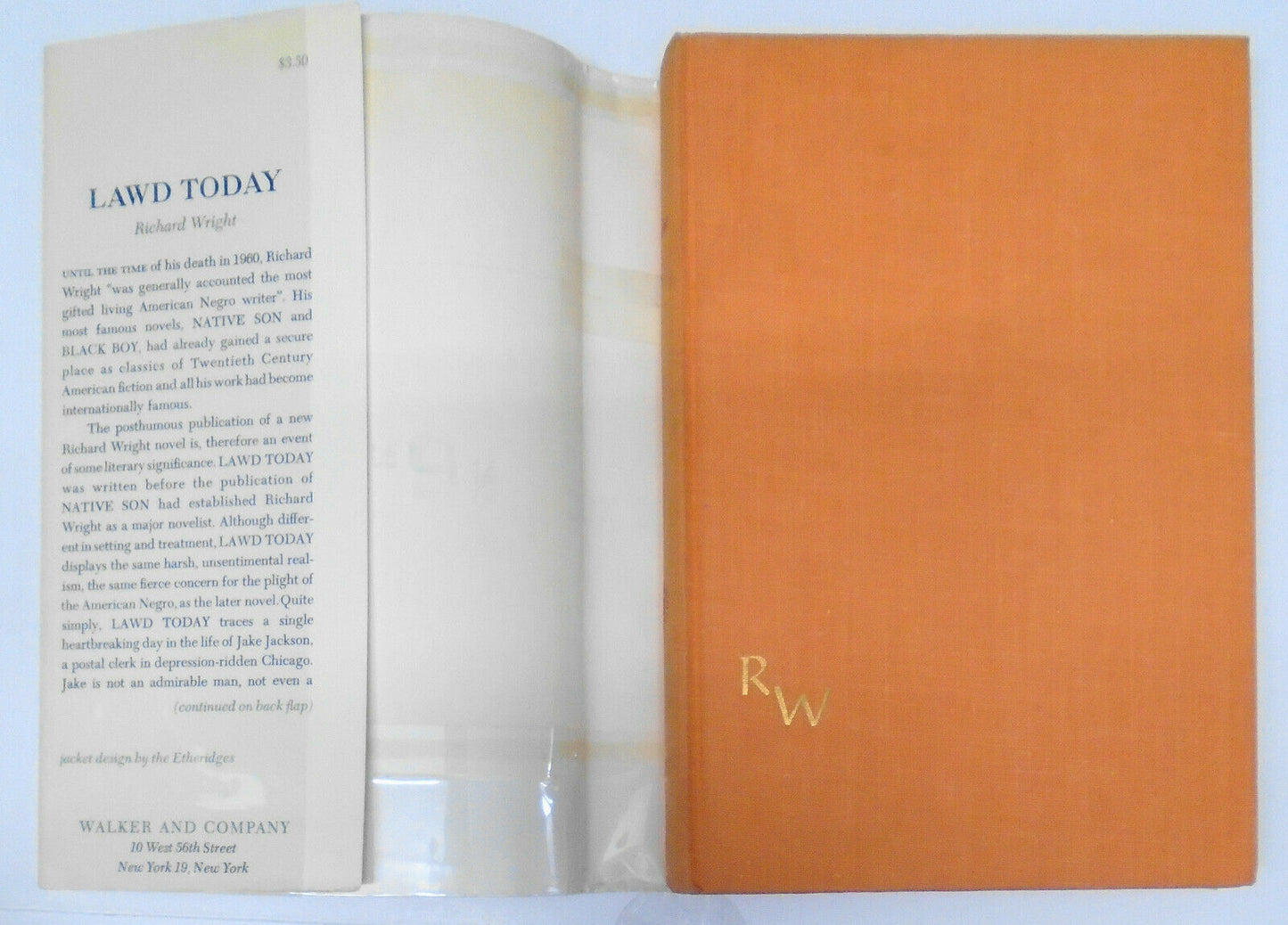 Lawd Today, by Richard Wright. 1963 First Edition Hardcover. Fine/NearFine.