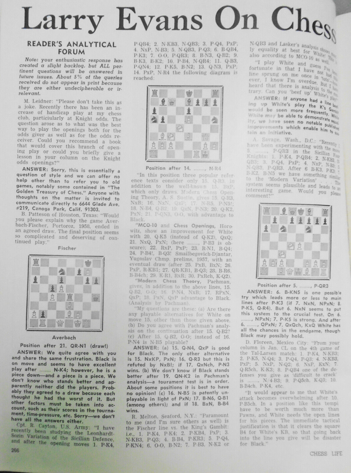 Chess Life, September 1967 - Sal Matera on cover, etc.