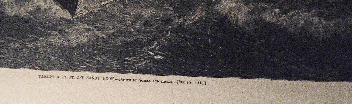 Taking A Pilot, Off Sandy Hook. Harper's Weekly February 10, 1877
