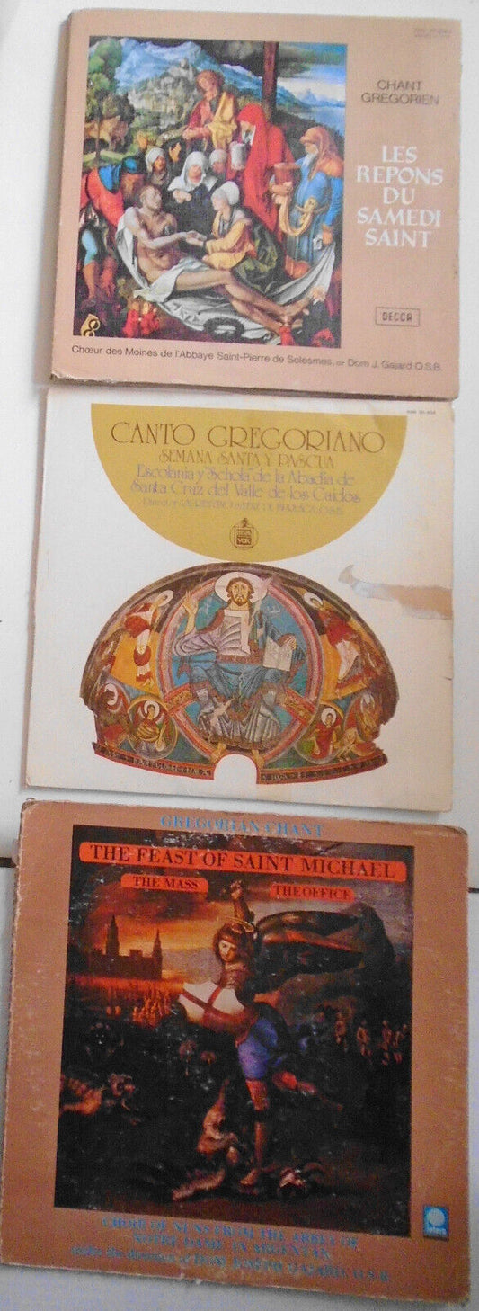 Gregorian Chant - 3 LP Lot - Feast of St. Michael, etc.