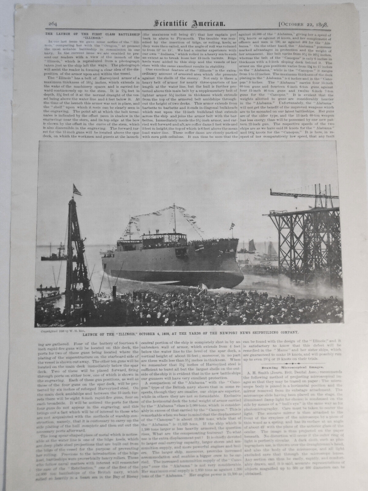 Pilots & Pilot Boats Of New York + Launch Of "Illinois" Scientific American 1898