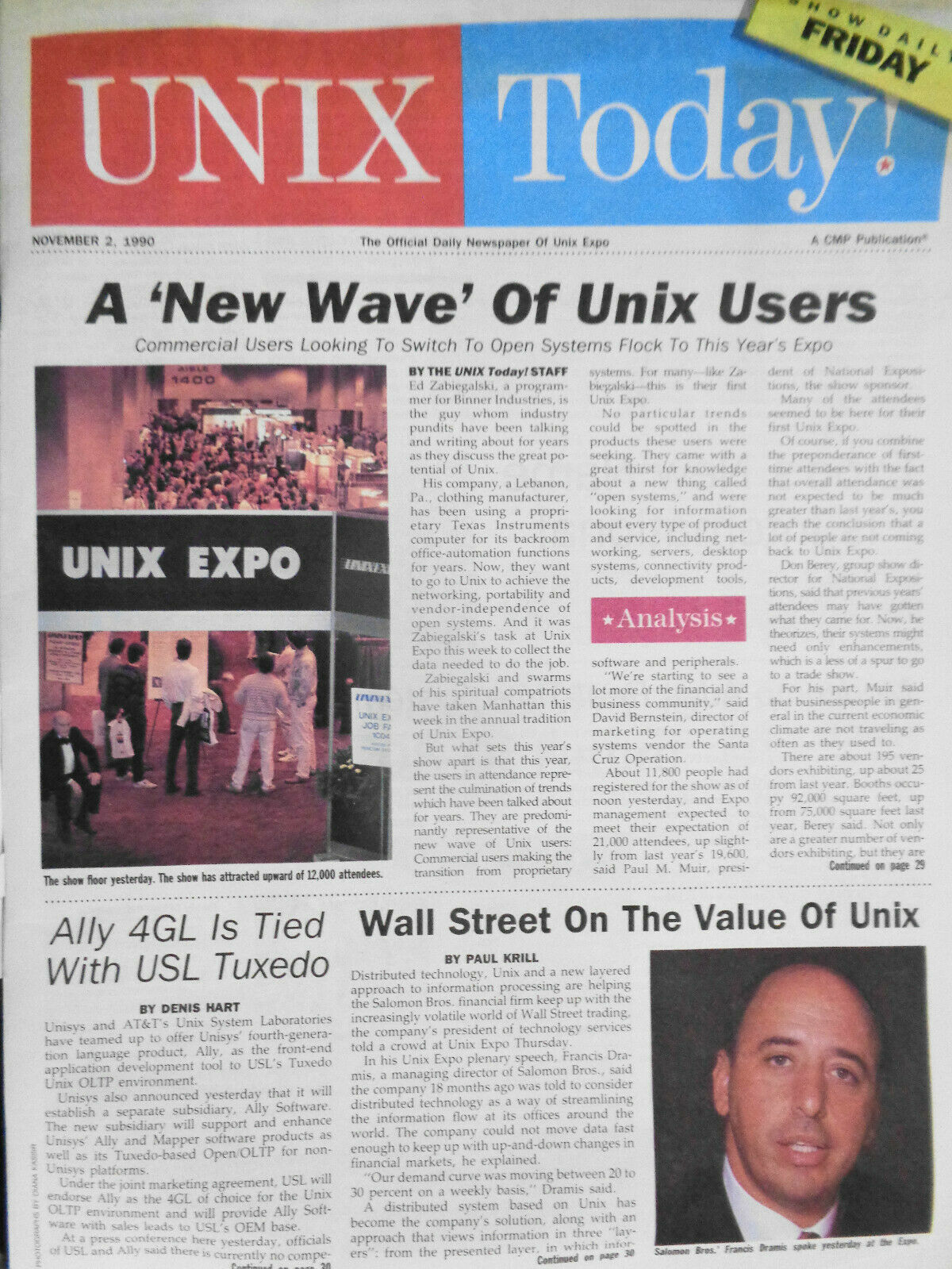 UNIX Today 1989/1990, 8 issues lot -  The Newspaper of open systems computing