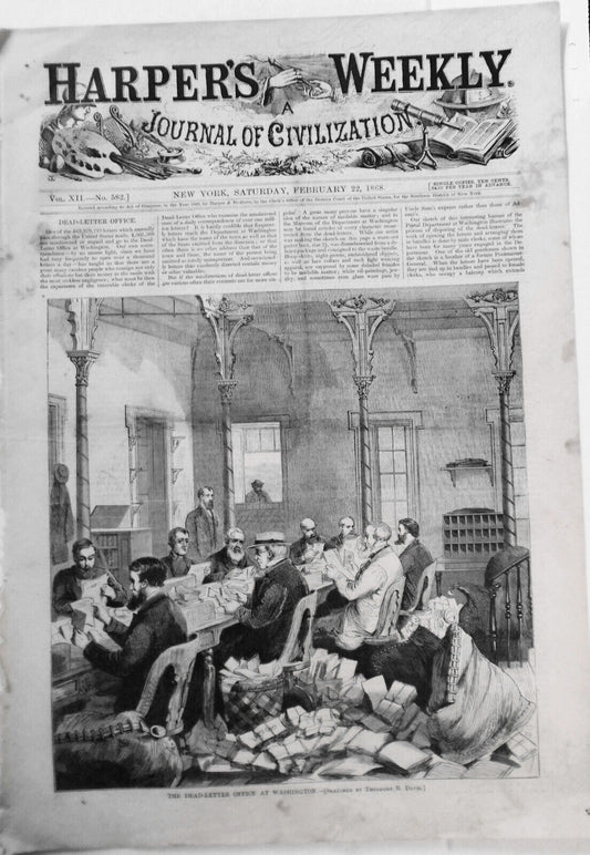 The Dead Letter Office At Washington - Harper's Weekly, February 22, 1868