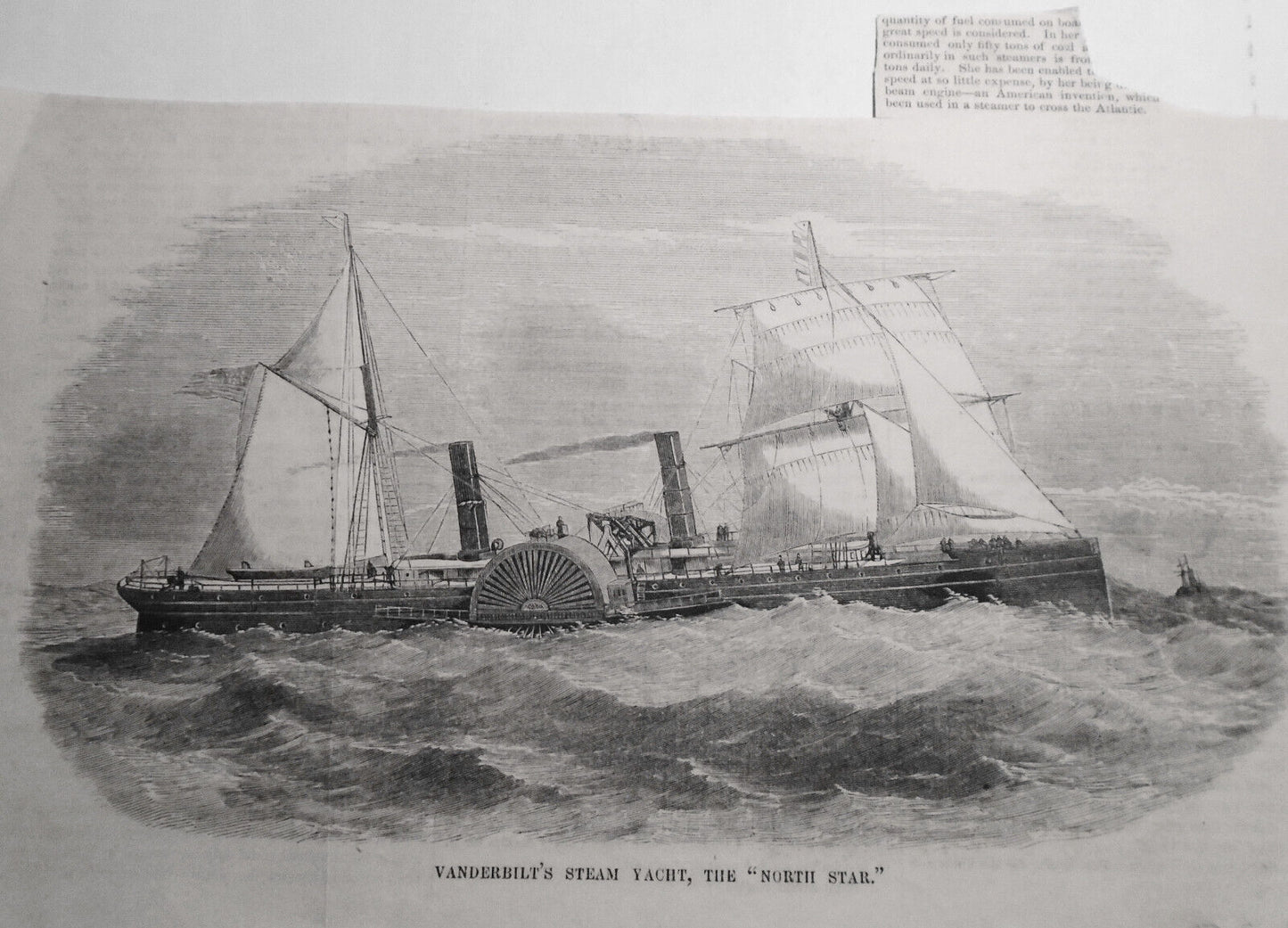 Vanderbilt's Steam Yacht The "North Star" - Gleason's Pictorial August 27, 1853