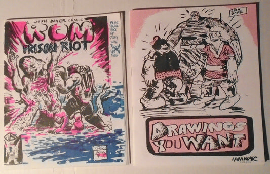 Josh Bayer : Drawings You Want & ROM Prison Riot - 2 Rare comics. First editions