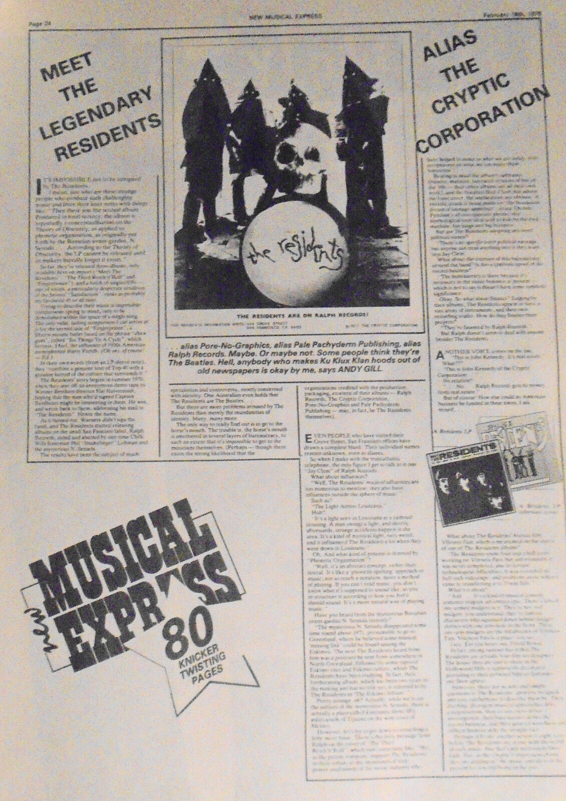 The Residents - 75 magazine articles 1978-1990