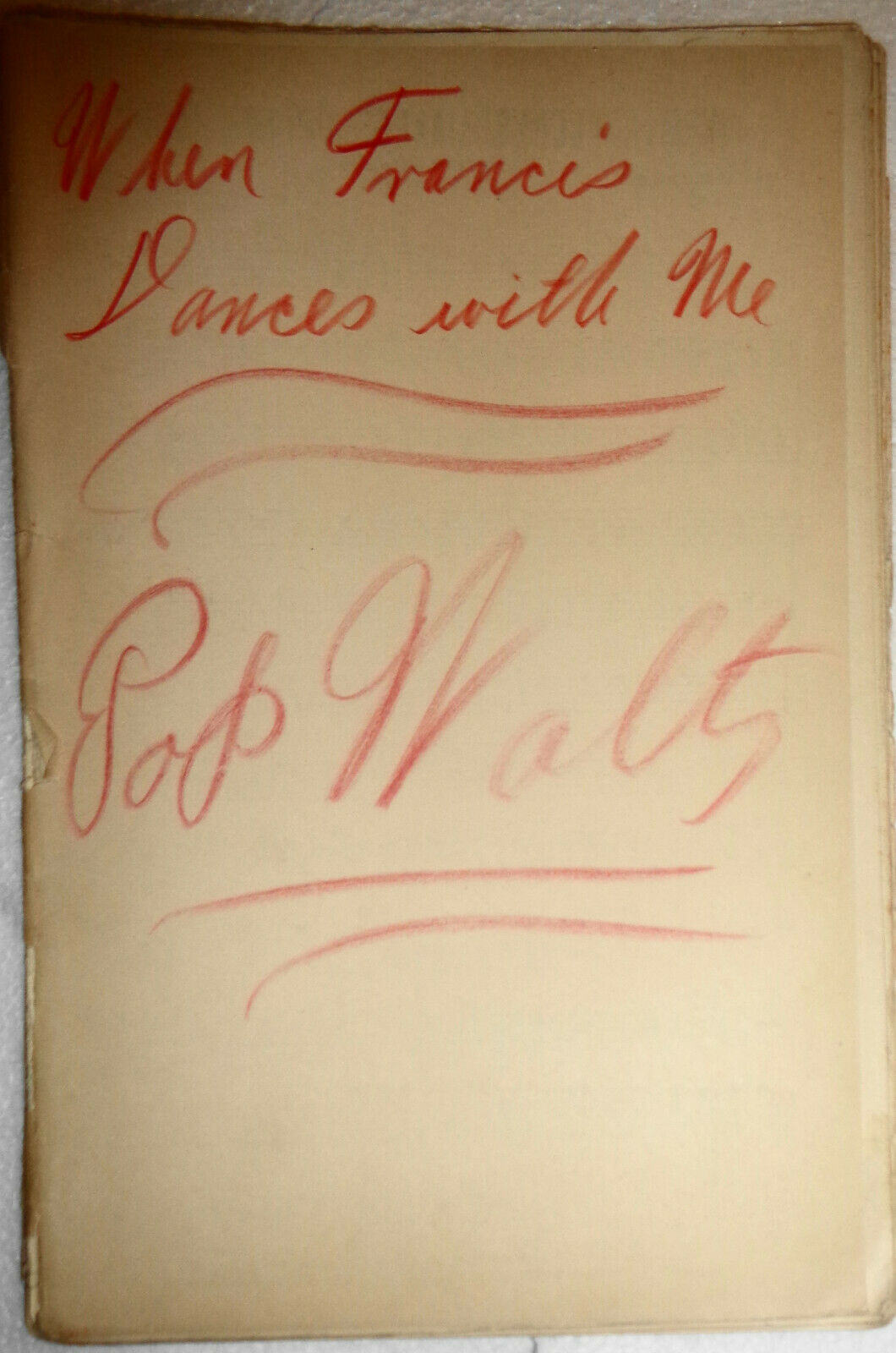 When Francis dances with me,  by Ben Ryan. 1921 orchestra score