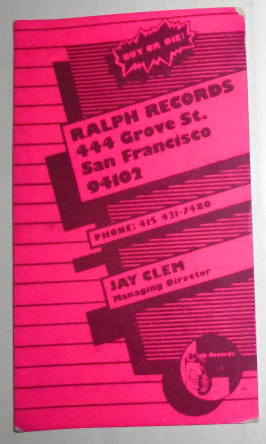 Jay Clem : Business Card - original member of The Residents.