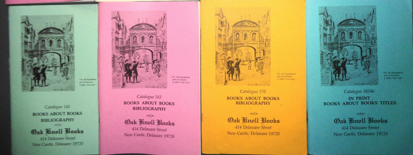 12 Oak Knoll bookseller catalogs: Early Printing, Biblio-Mysteries Private Press