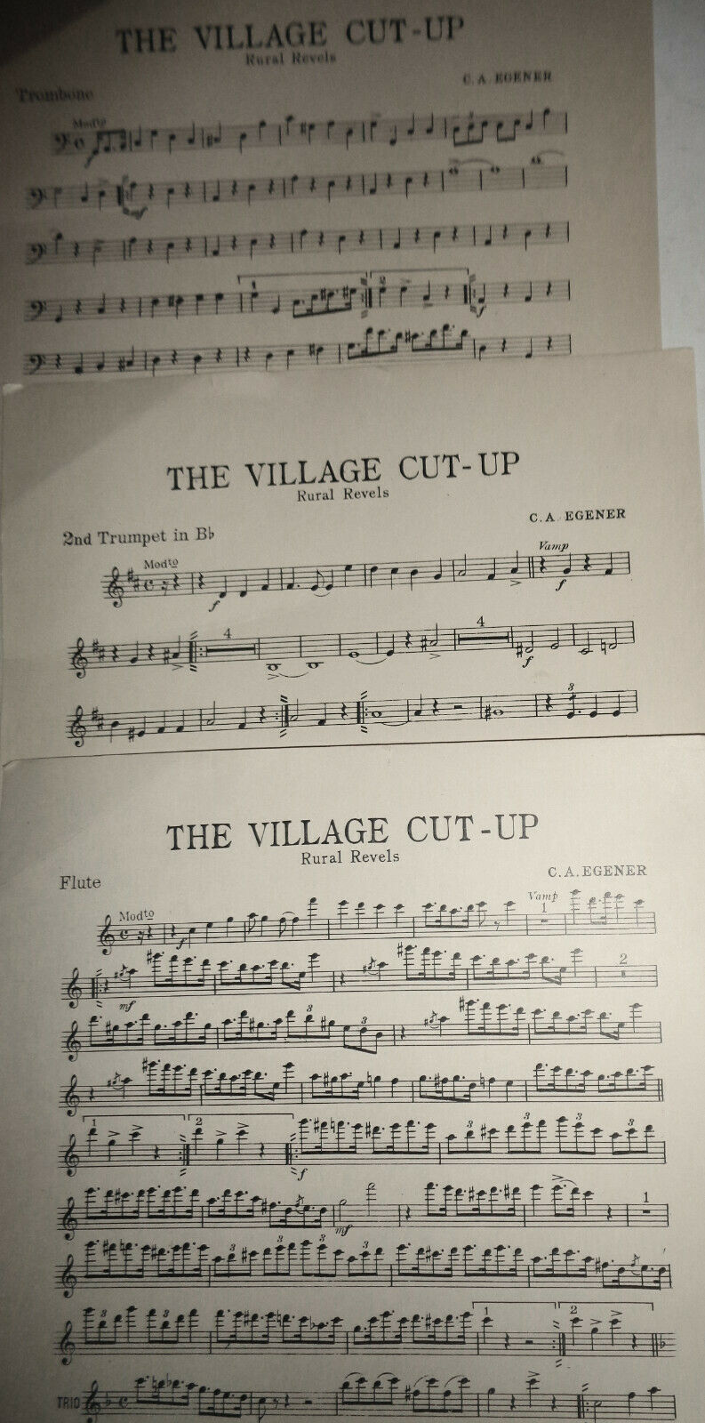 THE VILLAGE CUT-UP : RURAL REVELS, by C. A. Egener  - 1926 orchestra score