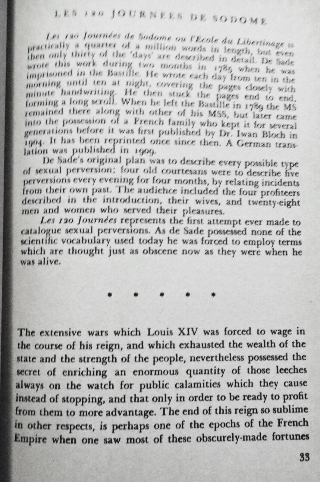 Marquis De Sade - The Selected Writings. Hardcover/DJ, 1954.