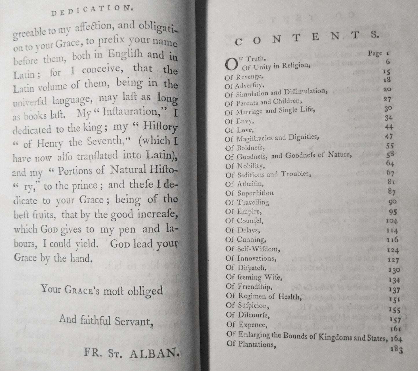 1787 The essays of Francis Bacon, In two volumes. Full leather. Very Good.